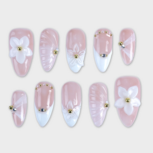 SIYOU Blossom Brunch press-on nails front view