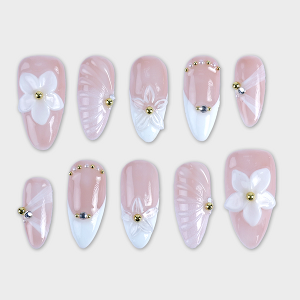 SIYOU Blossom Brunch press-on nails front view