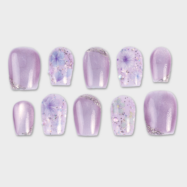 SIYOU Wisteria press-on nails front view