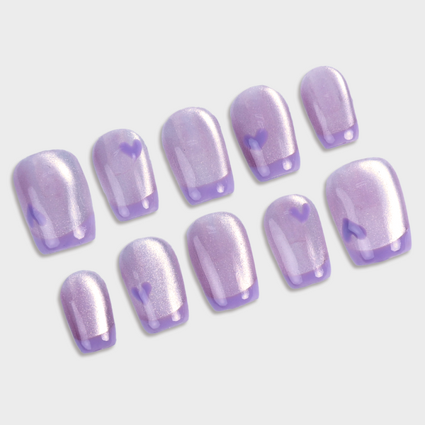 SIYOU Violet Reverie press-on nails angle view