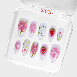 SIYOU Strawberry Dew press-on nails case view