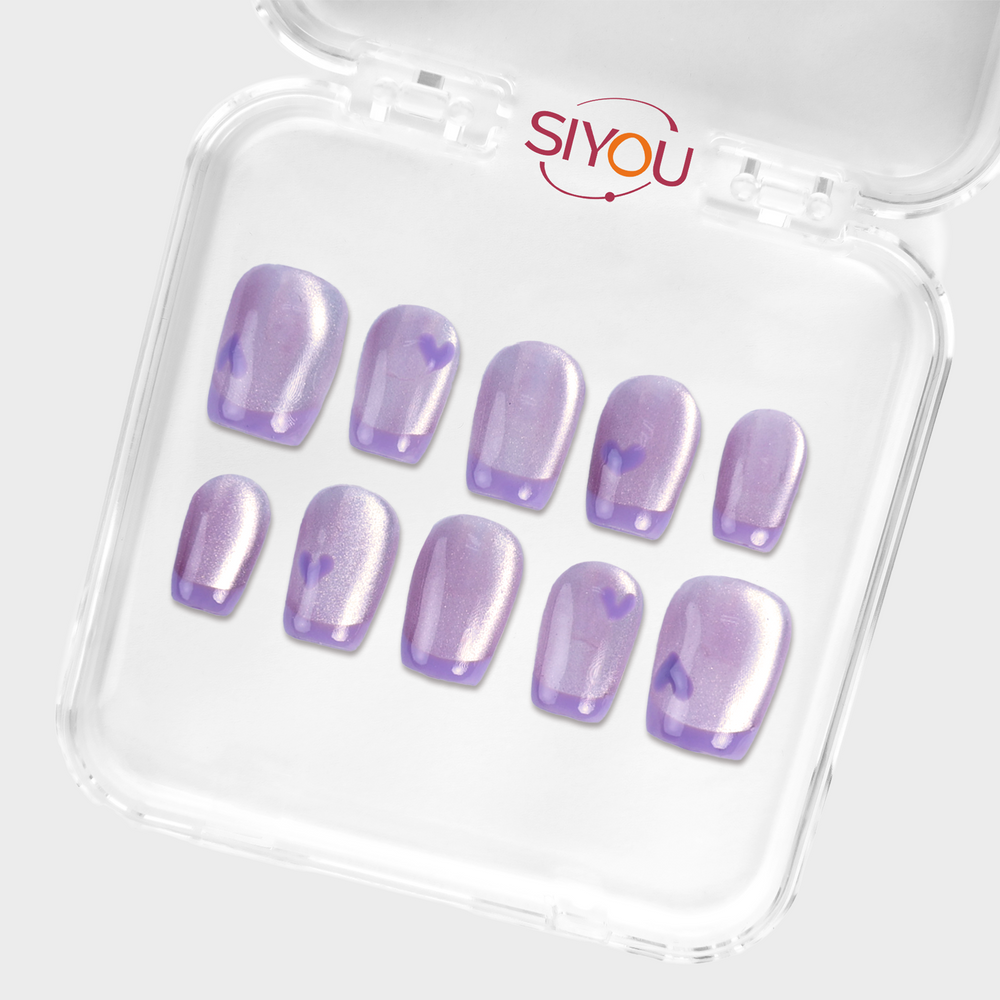 SIYOU Violet Reverie press-on nails case view