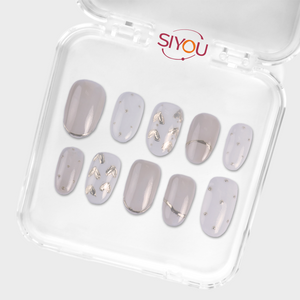 SIYOU Silver Dew press-on nails case view