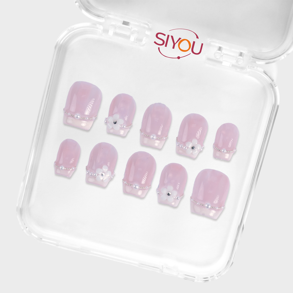 SIYOU Pearl Brunch press-on nails case view