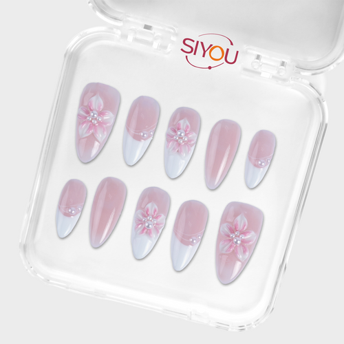 SIYOU Pearl Bloom press-on nails case view