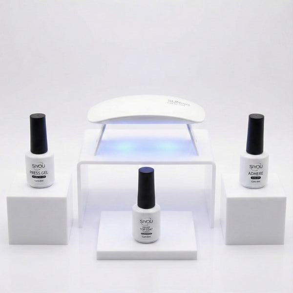 Complete SIYOU Press-On Nail Kit with UV Lamp