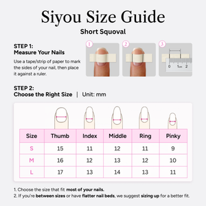 Nail size guide - Short Squoval