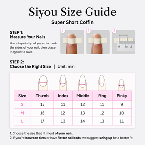 Nail size guide - Super Short Coffin
