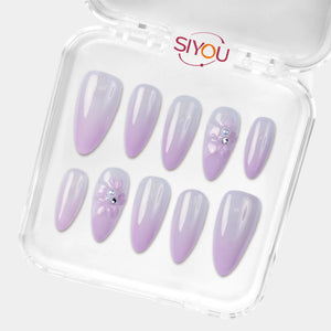 SIYOU Petal Veil press-on nails angle view