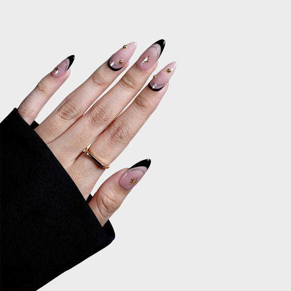 SIYOU Midnight Star press-on nails close-up