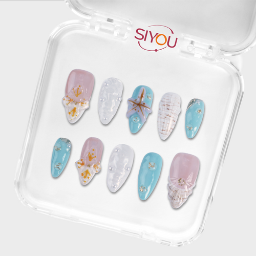 Cabana press-on nails by SIYOU NAILS