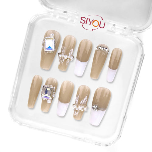 CRYSTAL COFFIN FRENCH - SIYOU NAILS
