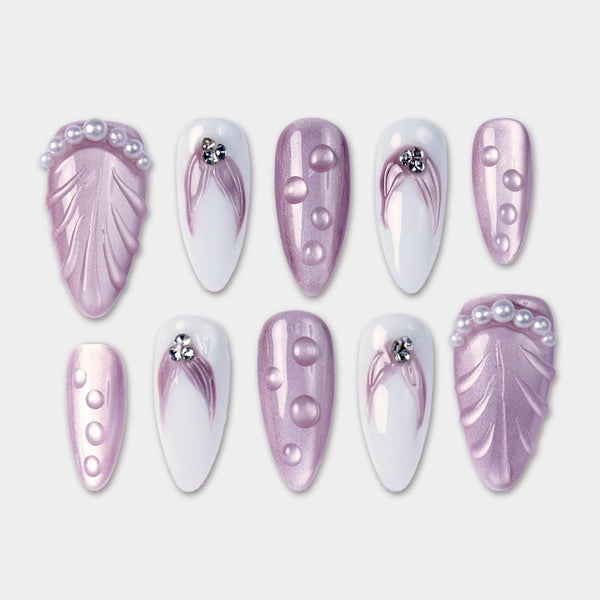 SIYOU Mauve Atelier press-on nails front view
