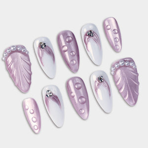 SIYOU Mauve Atelier press-on nails detail view