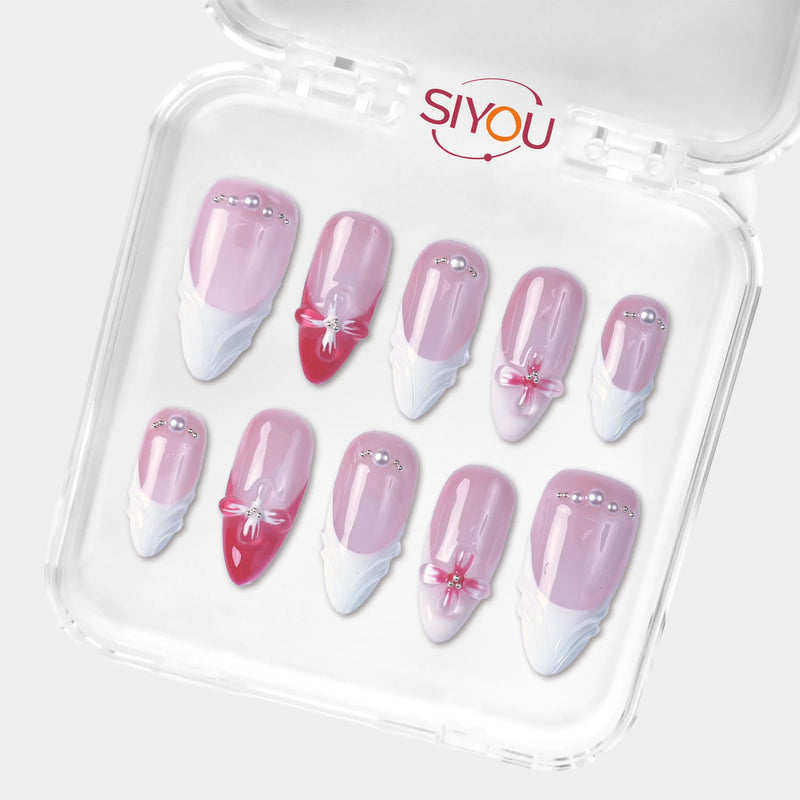 SIYOU Love Letter press-on nails angle view