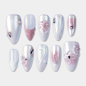 SIYOU Moonstone press-on nails front view