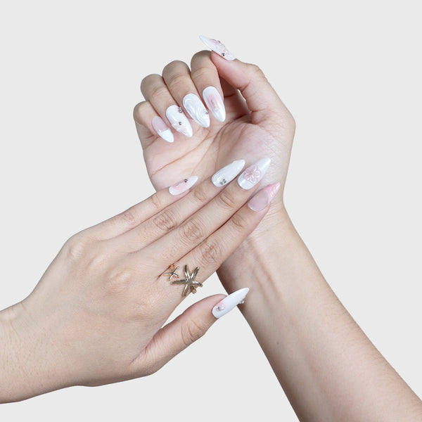 SIYOU Moonstone press-on nails styled view