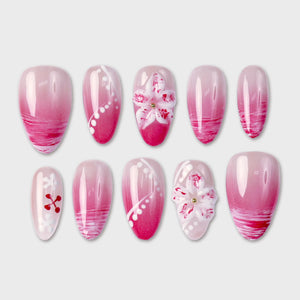 SIYOU Flamingo Rush press-on nails front view