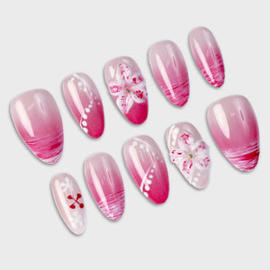 SIYOU Flamingo Rush press-on nails detail view