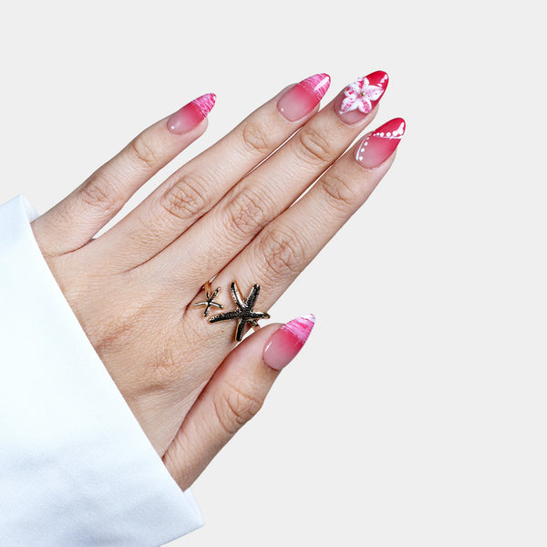 SIYOU Flamingo Rush press-on nails close-up