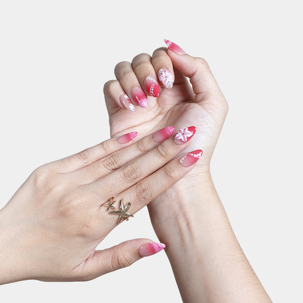 SIYOU Flamingo Rush press-on nails styled view