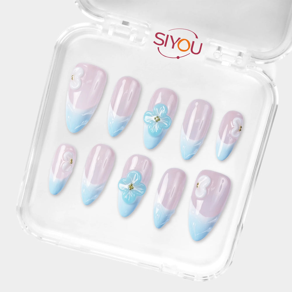 SIYOU Cloud Drift press-on nails angle view