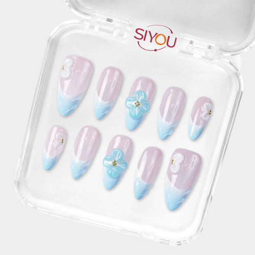 SIYOU Cloud Drift press-on nails angle view