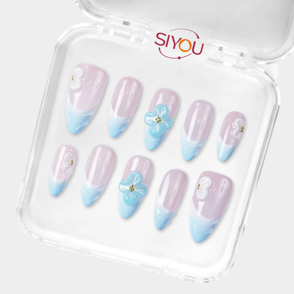 SIYOU Cloud Drift press-on nails angle view
