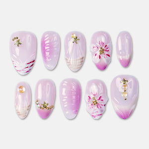 SIYOU Orchid Haze press-on nails front view
