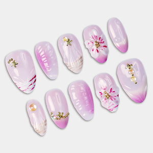 SIYOU Orchid Haze press-on nails detail view