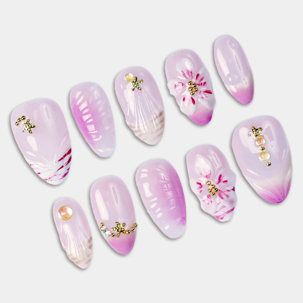 SIYOU Orchid Haze press-on nails detail view