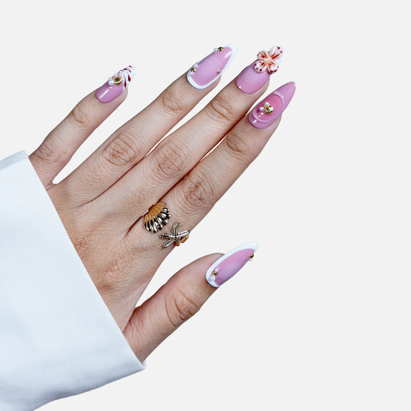 SIYOU Violet Confetti press-on nails close-up
