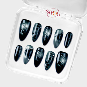 SIYOU Dark Matter press-on nails angle view