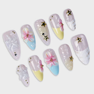 SIYOU Starlight Meadow press-on nails detail view
