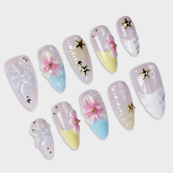 SIYOU Starlight Meadow press-on nails detail view