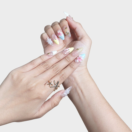 SIYOU Starlight Meadow press-on nails angle view