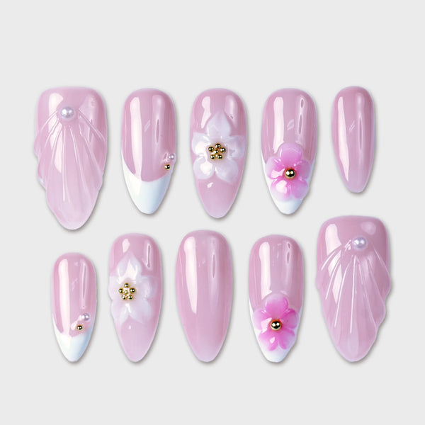 SIYOU Bridal Hush press-on nails front view