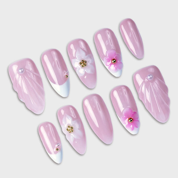 SIYOU Bridal Hush press-on nails detail view