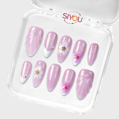 SIYOU Bridal Hush press-on nails angle view
