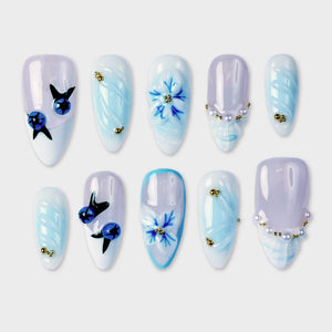 SIYOU Ink & Frost press-on nails front view