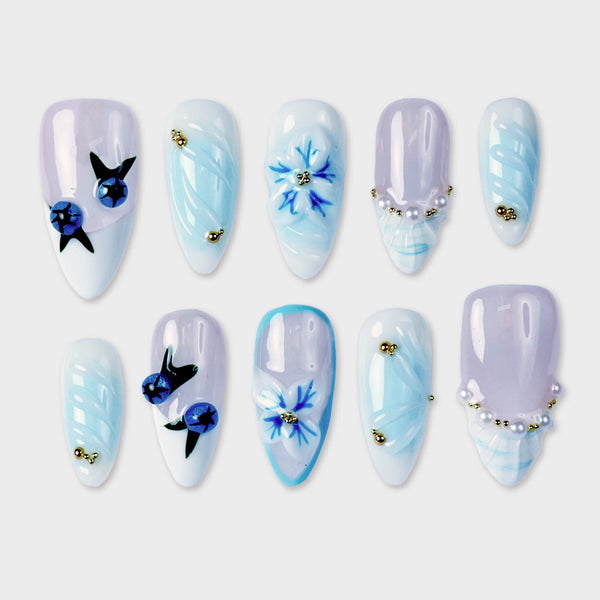 SIYOU Ink & Frost press-on nails front view