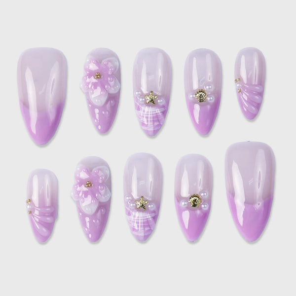 SIYOU Pearl Tide press-on nails front view