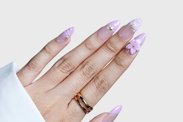 SIYOU Pearl Tide press-on nails close-up