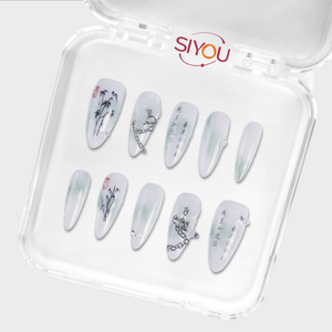 Haiku press-on nails by SIYOU NAILS