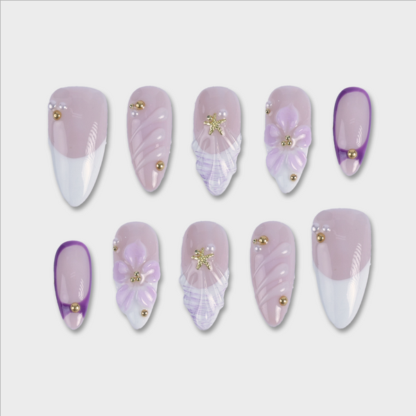 Lilac Frosting press-on nails by SIYOU NAILS
